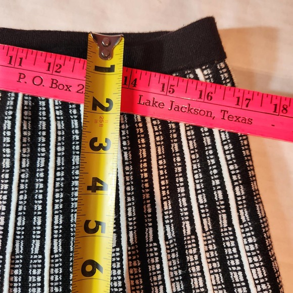 Anne‎ Klein Pleated Stretchy Skirt Black White Large - Picture 5 of 8